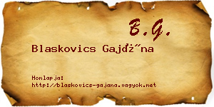 Blaskovics Gajána névjegykártya